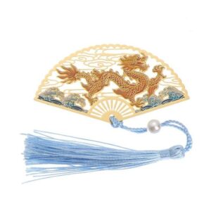 Marque page éventail dragon