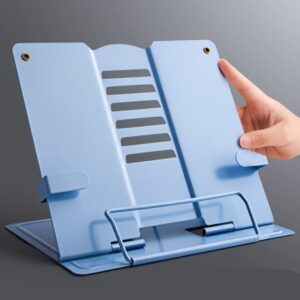 Repose livre en métal bleu